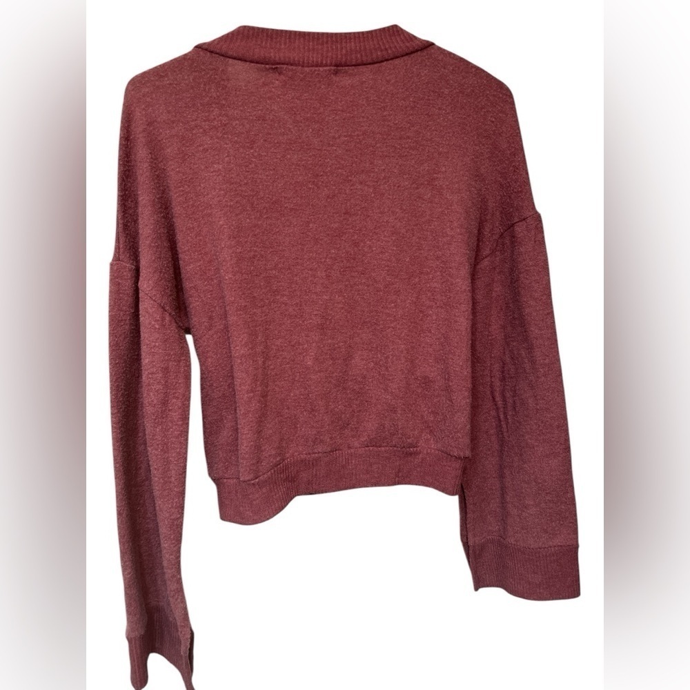 Project Social T mauve wrap front vneck sweater - Picture 2 of 7